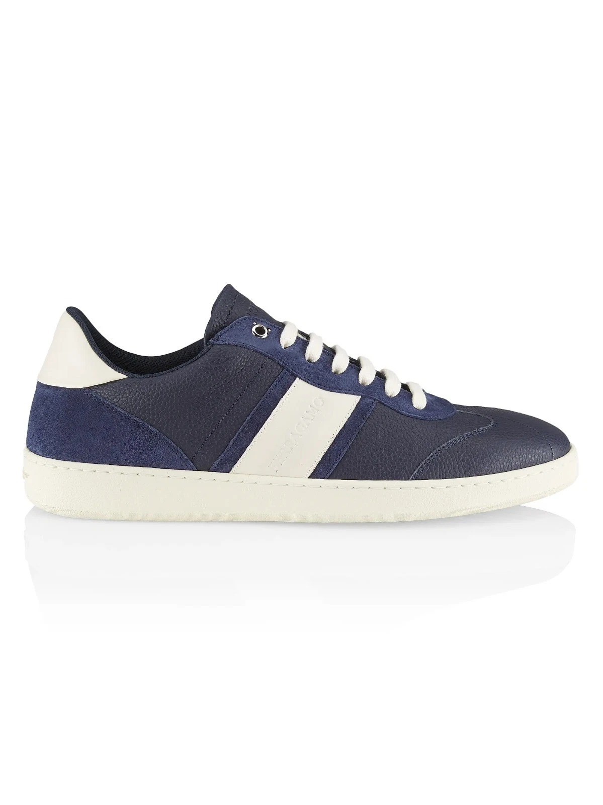 Ferragamo — Ferragamo Men's ACHILLE1 Blue Marine Calf Suede Sneaker Size (Ferragamo 11)