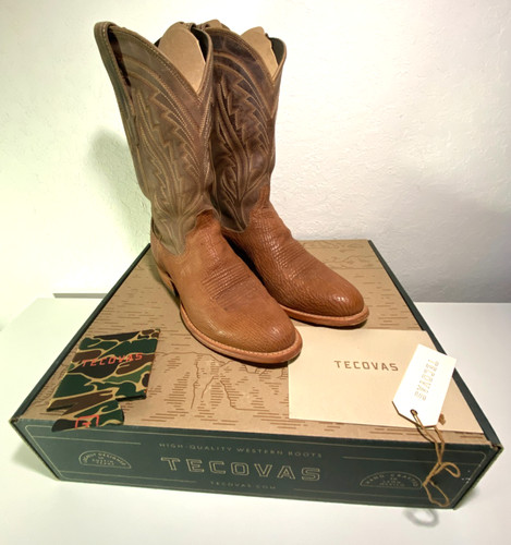 Tecovas The Quintin Sand Shark Men's Western Boots Size 9.5 D -Limited Ed. RARE