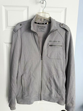 GUESS JEANS Men's Gray Full Zip Mock Neck Sweatshirt w/ Pockets Size L
