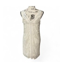 Y2K Abercrombie & Fitch White Lace Mini Sleeveless V Neck Summer Party dress