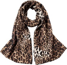 Womens Leopard Print Shawl Scarf - Lightweight Wrap Scarves Shawl Cheetah