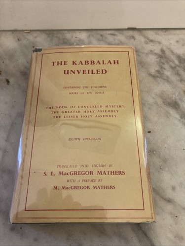 Cover of The Kabbalah Unveiled 1957 Hardback. ( 8th Impression