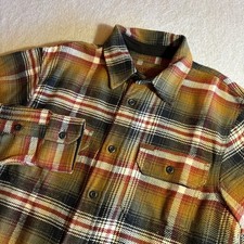 ORVIS Mens Classic Collection Plaid Flannel Shirt Size S Small Cotton