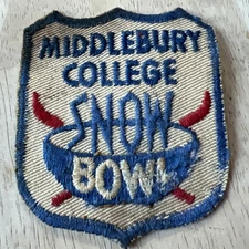 MIDDLEBURY COLLEGE SNOW BOWL Skiing Ski Patch VERMONT VT Souvenir Resort Travel