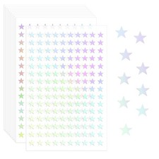 1500pcs Holographic Self-Adhesive Star Sticker for Crafts - Laser Five-Pointe...