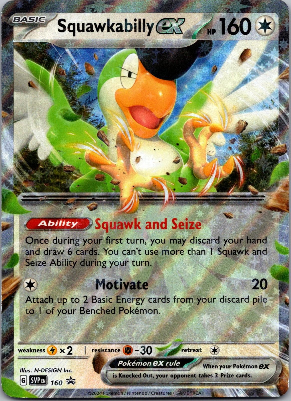Squawkabilly ex 160 Holo Promo Scarlet & Violet Promo Pokemon Near Mint
