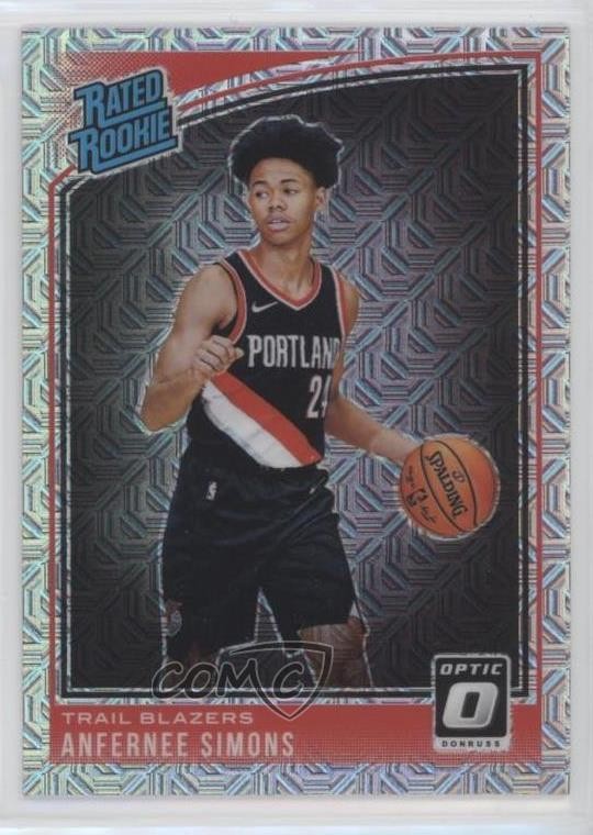 2018-19 Panini Donruss Optic Rated Rookie Choice Prizm Anfernee Simons #186 0b0