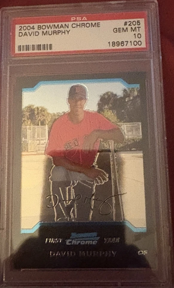 Bowman 2004 cromo primer año X-Fractor David Murphy PSA 10 gemas como nuevo radiocontrol automático Foto 3 de 4