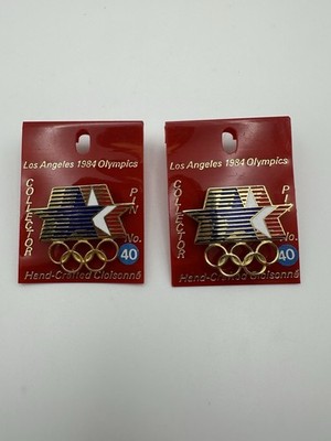 Vintage Olympic Pin LOS ANGELES California 1984 NOS Set Of 2