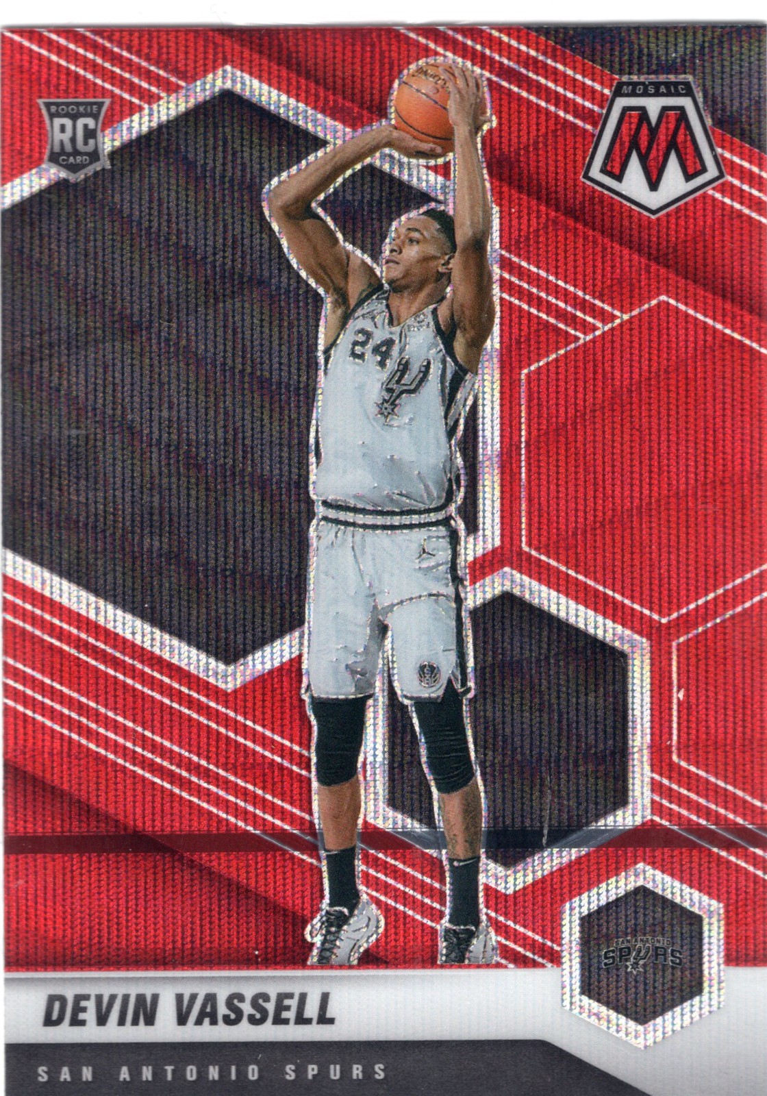 Devin Vassell 2020-21 Panini Mosaic Red Wave RC Rookie #221-SPURS