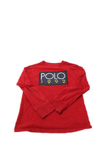 Polo Ralph Lauren Boys Cotton Long Sleeve Round Neck Logo T-shirt Red Size 8