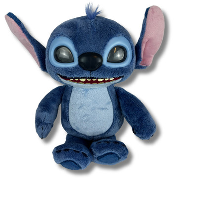 Disney Stitch Interactive LCD Eyes Talking Plush Many Moods Tested 14 inch