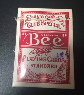 Vintage Bee No. 92 Club Special Playing Cards; Back No 67 Cambric Finish Red