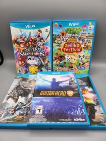 Nintendo Wii U Console Mario Kart 8 Deluxe 32GB Pre Installed Bundle & 5 Games +