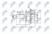 NTY Gelenksatz Antriebswelle NPZ-HY-501 FüR Santa Hyundai SM FÉ 1 SUV Crdi 4X4