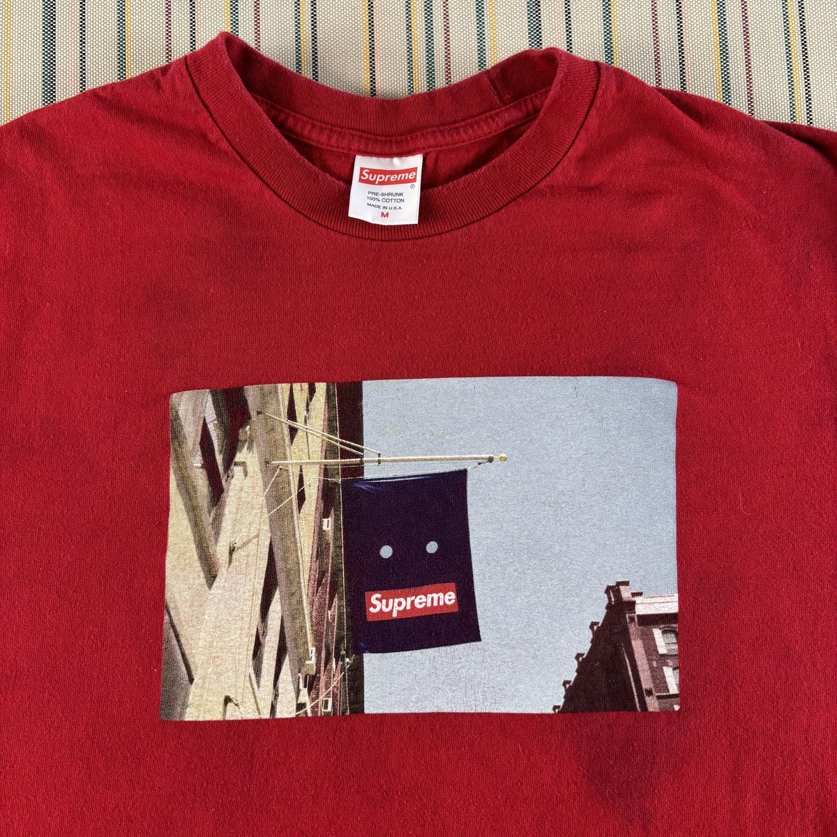 Supreme Shirt Mens Medium Red Store Flag Photo Tee Box Logo