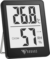 Raumthermometer Innen Digital Mini, Thermo-Hygrometer Luftfeuchtigkeit, Smiley.