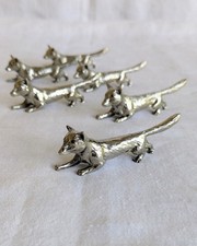 Vintage French Silver-Plated Fox Knife Rests &ndash; Set of Six | Mid-Century (1960s&ndash;1