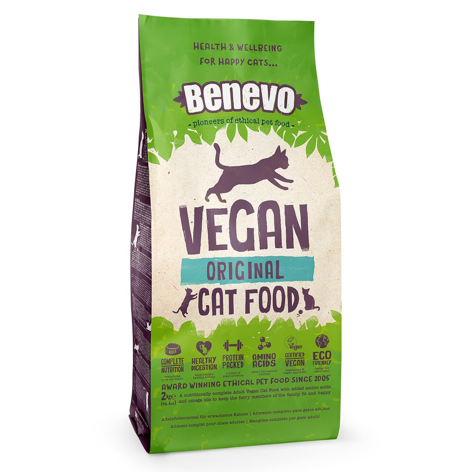 Vegan cat Food for Adult Cats 2kg. Holistic, Meat-Free, Complete, Non-gm Dry ...