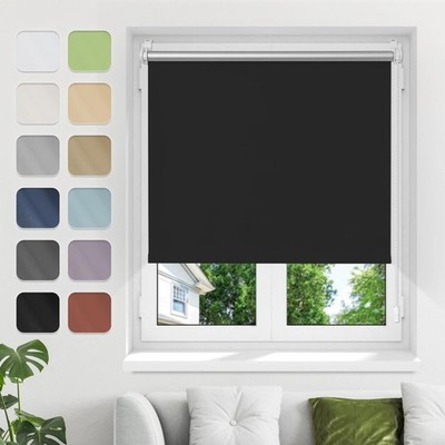 Verdunkelungsroller Rollo Fensterrollo Klemmfix schwarz Thermorollo 75x130cm