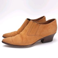 GUESS Womens 7 Ankle Boots Tan Leather Bootie Georges Marciano Vintage 90s