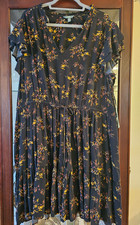 Terra Sky Womens Plus Size Mini Dress Flutter Sleeve Floral Black Purple-Choice