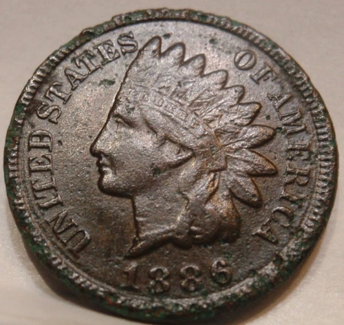 1886 XF Details T2 FULL Liberty Indian Head Cent Penny Tougher Early Date TYPE 2