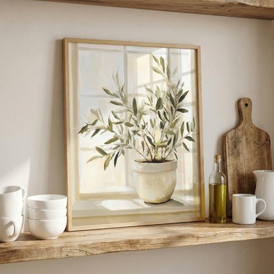 Olive Tree Botanical Print   Mediterranean Farmhouse Wall Art Decor Poster