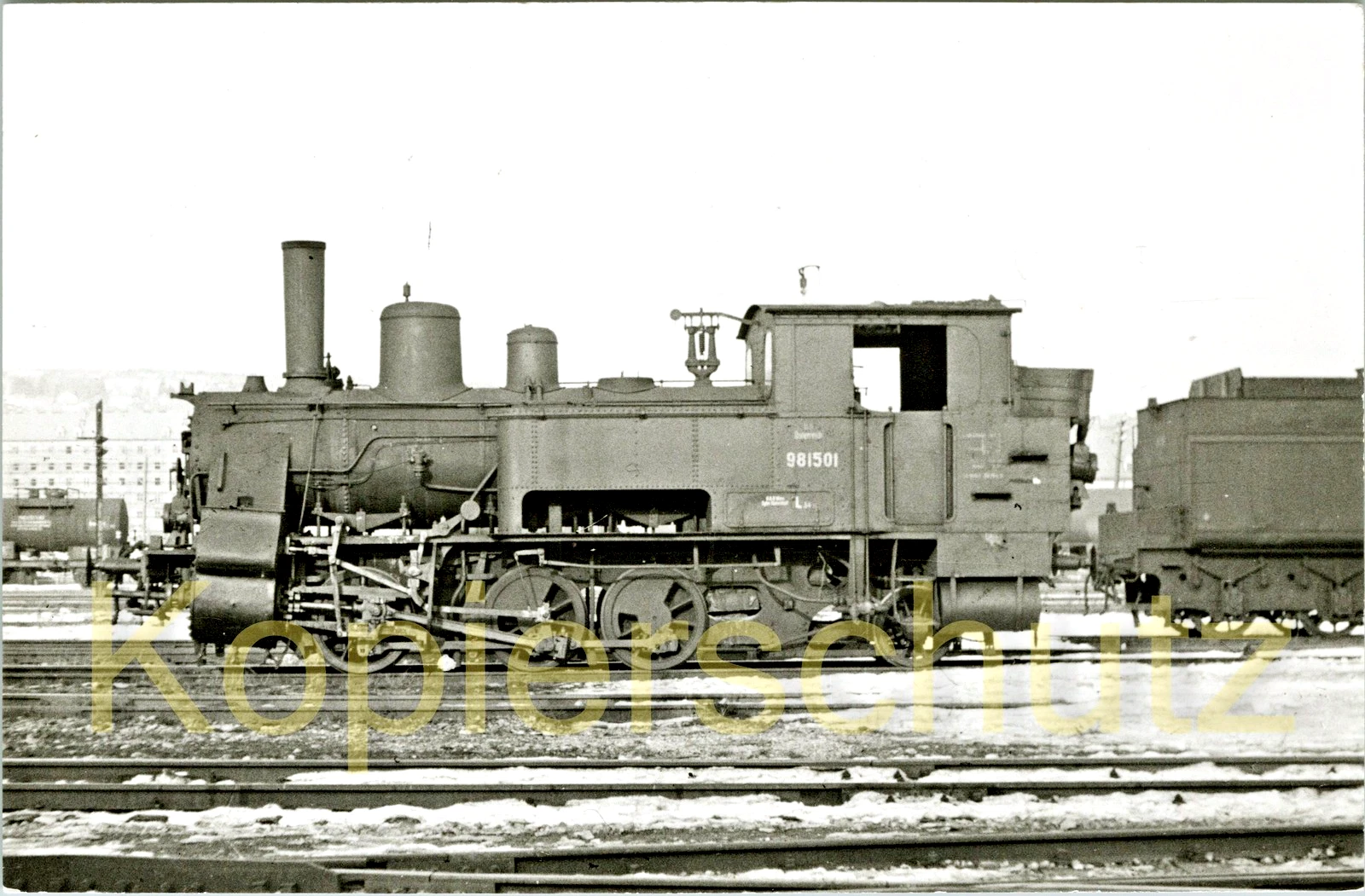 Foto - BBÖ 98 1501 (ex DRB, 1938 ex LAG 50) in Hütteldorf 1951 - Bild 1 von 1