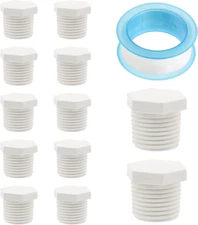 12 PCS Water Heater Drain Plug, 1/2 Inch NPT White Plastic Drain Plug, Compatibl