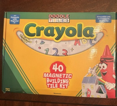 Crayola Doodle Tiles Magnetic Building Set 37 Pieces w/ Markers Incomplete 