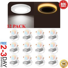 12 Pack 4 Inch 5CCT LED Recessed Ceiling Light 2700K-5000K With Night light