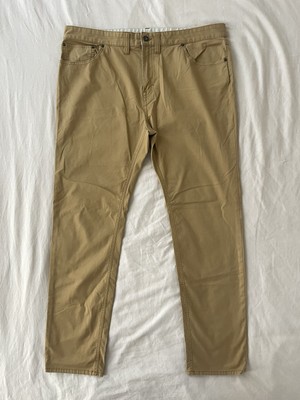 prAna 5-Pocket Pants Men 40 x 32 Khaki Stretch Slim Fit Hiking Camping Outdoor