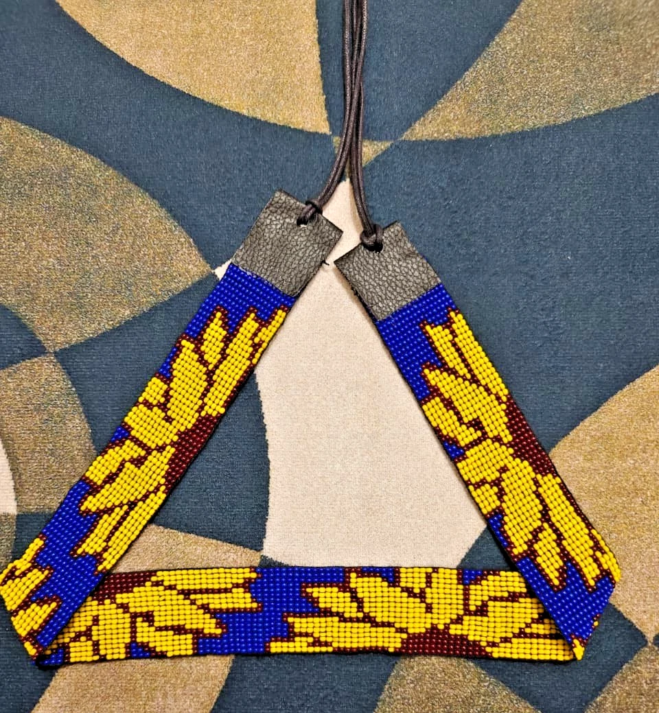 Beaded Hat Band Geometric Southwestern Pattern Cowboy Rode Handmade hatband