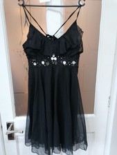 BNWT Black, Beaded Little Black Cocktail Dress Size M/L - A165