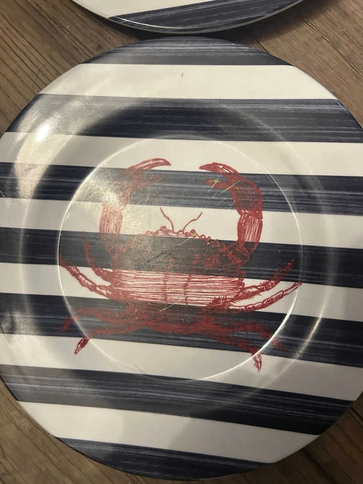 Набор из 6 меламиновых якорей Sur La Table 9 дюймов для салата десерта тарелок якорь - Изображение 3 из 4