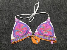 Victorias Secret Small Purple Floral Bikini Top Padded Removable Pads Swim