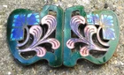 NO RESERVE c1900 Art Nouveau Floral Enamel Belt Buckle Vintage Antique