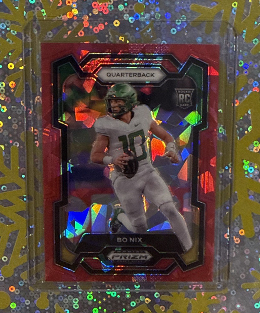 2024 Panini Prizm Draft Picks - Bo Nix #105 Red Ice Prizm (RC)