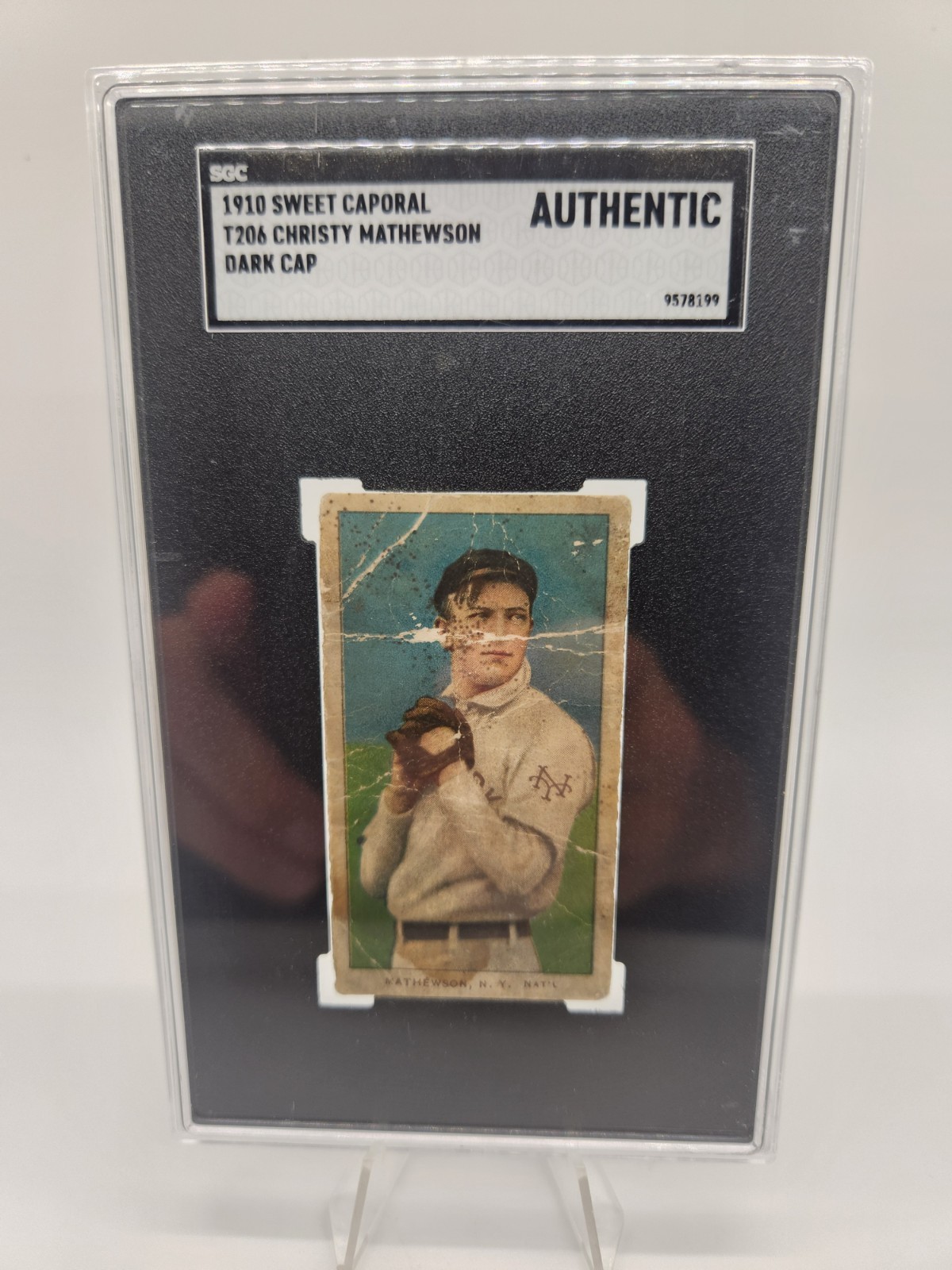 T206 Christy Mathewson 1910 Sweet Caporal Dark Cap SGC Authentic HOF