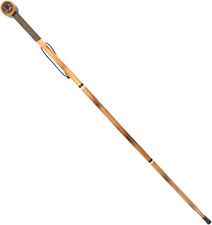 Walking Stick 55In 3 Piece Pine Wood Hiking Staff With Metal Tip