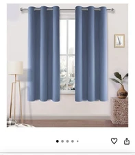 DWCN Dusty Blue Blackout Curtains, W40x L54 Inches Long, 2 Thermal Drapes