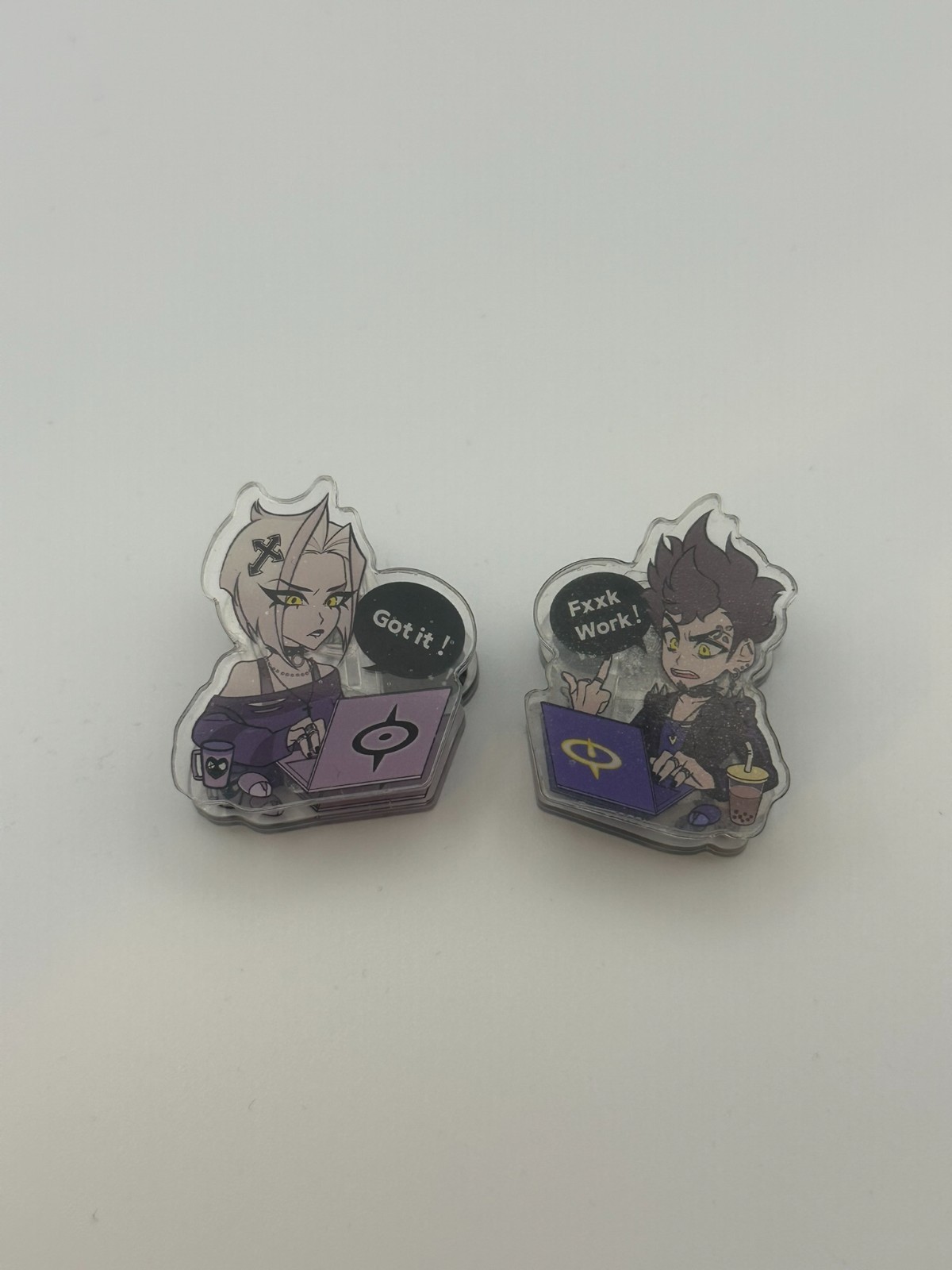Hazbin Hotel Adam and Lute Fanmade Plastic Binder Clips