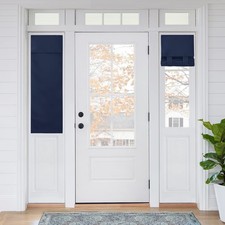 RYB HOME Sightlight French Door Curtains 2 Panels Privacy Half Window Navy 12"x4