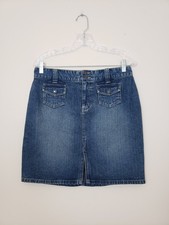 VTG Y2K Old Navy Denim Skirt Wmn's Sz 6 Patch Pockets Boho Cottagecore Preppy