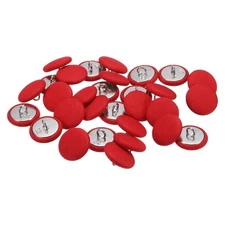 30pcs 20mm Fabric Cloth Covered with Metal Shank Round Sewing Buttons, Red