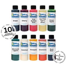 Shaved Ice Snow Cone Concentrate- 10 4oz Bottles Each Bottle Makes 1 Gallon 