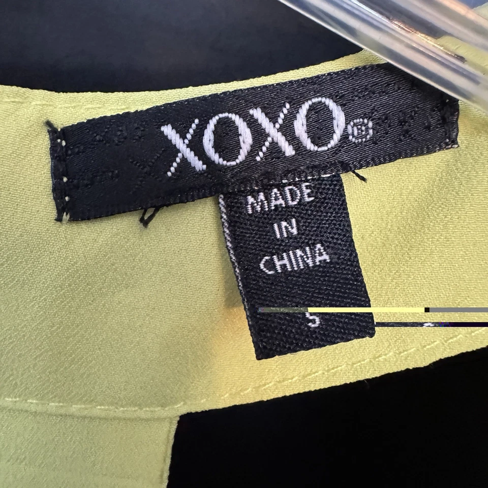 Vestido recto XOXO para mujer amarillo limón sin mangas alto-bajo nivel chifón pequeño Foto 4 de 4