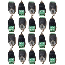 20pcs UTP Cat5 /6 Phono RCA Male Plug to AV Screw Terminal Video Balun Connector