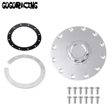 Aluminium Twist On Filler Neck Cap Billet Fuel Cell Flush Tank Cap Mount 12 Bolt